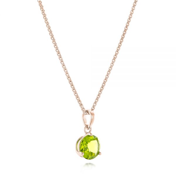 14k Rose Gold 14k Rose Gold Peridot Pendant - Flat View -  102640