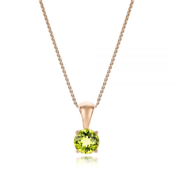 14k Rose Gold 14k Rose Gold Peridot Pendant - Three-Quarter View - 100963