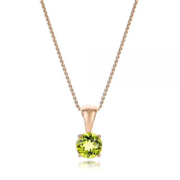 18k Rose Gold 18k Rose Gold Peridot Pendant - Three-Quarter View -  100963