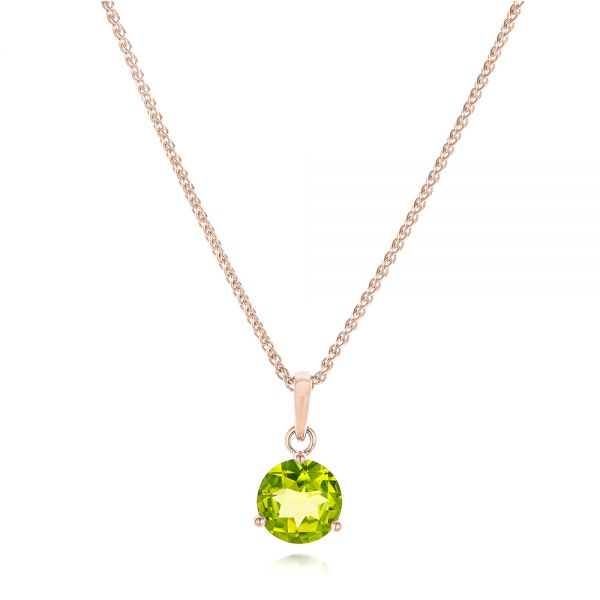 14k Rose Gold 14k Rose Gold Peridot Pendant - Three-Quarter View -  102640
