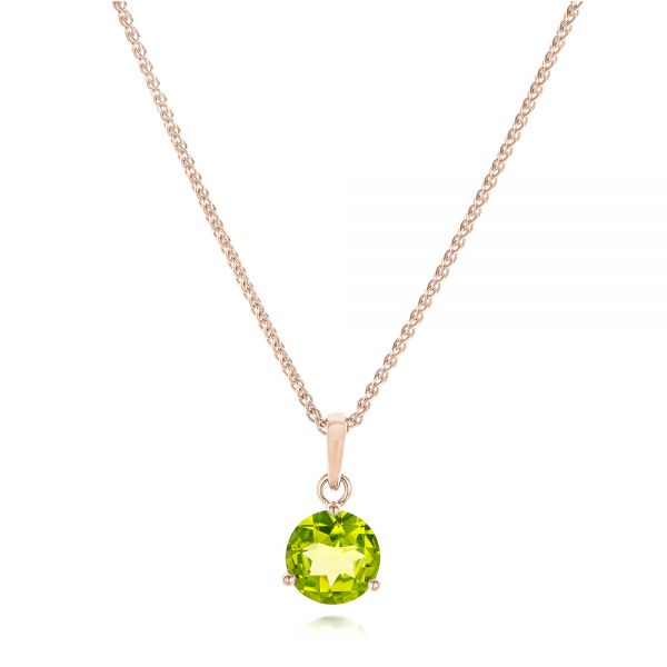 18k Rose Gold 18k Rose Gold Peridot Pendant - Three-Quarter View -  102640