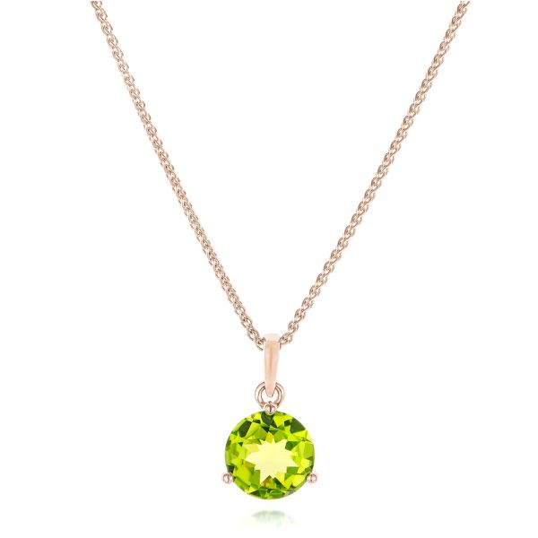 18k Rose Gold 18k Rose Gold Peridot Pendant - Three-Quarter View - 102641