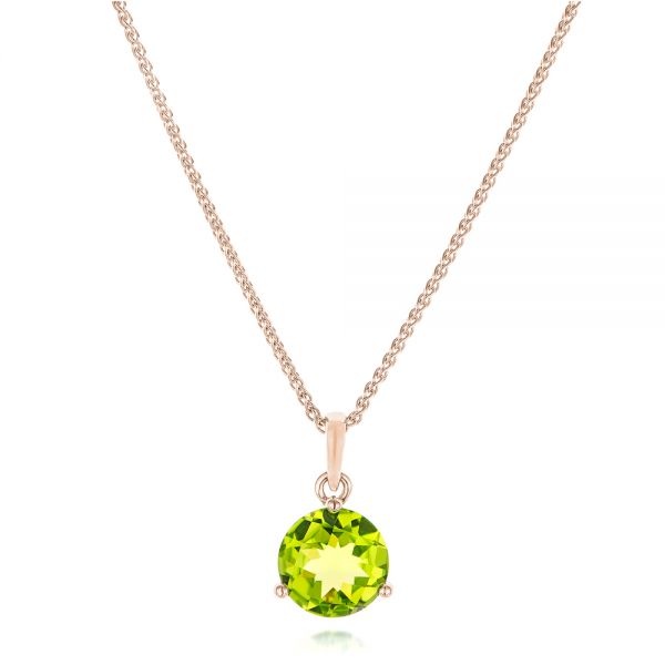 14k Rose Gold 14k Rose Gold Peridot Pendant - Three-Quarter View -  102641