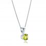 14k White Gold 14k White Gold Peridot Pendant - Flat View -  100963 - Thumbnail