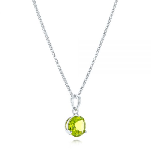  Platinum Platinum Peridot Pendant - Flat View -  102640