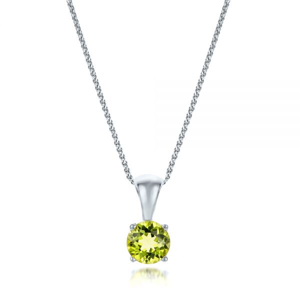  Platinum Platinum Peridot Pendant - Three-Quarter View -  100963