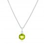 18k White Gold 18k White Gold Peridot Pendant - Three-Quarter View -  102640 - Thumbnail