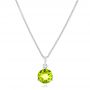 18k White Gold 18k White Gold Peridot Pendant - Three-Quarter View -  102641 - Thumbnail