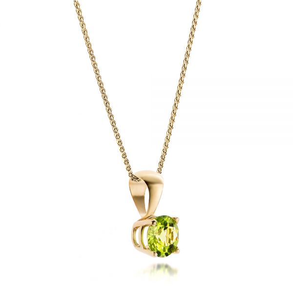 18k Yellow Gold 18k Yellow Gold Peridot Pendant - Flat View -  100963