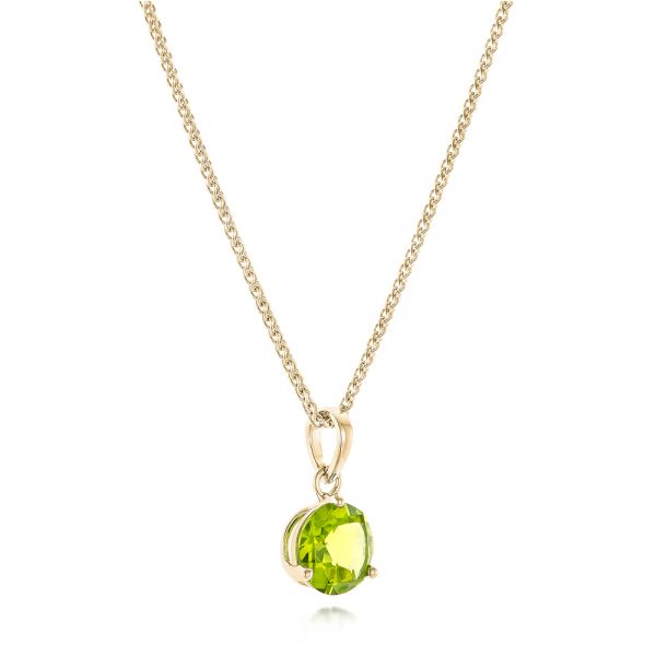 18k Yellow Gold 18k Yellow Gold Peridot Pendant - Flat View -  102640