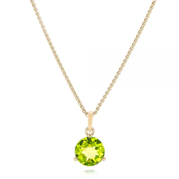 18k Yellow Gold 18k Yellow Gold Peridot Pendant - Three-Quarter View - 102641