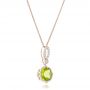 14k Rose Gold 14k Rose Gold Peridot And Diamond Pendant - Flat View -  102515 - Thumbnail