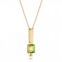 14k Yellow Gold 14k Yellow Gold Peridot And Diamond Pendant - Flat View -  101564 - Thumbnail