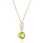 14k Yellow Gold 14k Yellow Gold Peridot And Diamond Pendant - Flat View -  102515 - Thumbnail