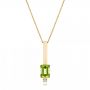 18k Yellow Gold 18k Yellow Gold Peridot And Diamond Pendant - Three-Quarter View -  101564 - Thumbnail