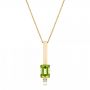 14k Yellow Gold 14k Yellow Gold Peridot And Diamond Pendant - Three-Quarter View -  101564 - Thumbnail