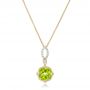 14k Yellow Gold 14k Yellow Gold Peridot And Diamond Pendant - Three-Quarter View -  102515 - Thumbnail