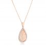 14k Rose Gold Pink Mother Of Pearl And Diamond Venus Mini Pendant - Flat View -  102500 - Thumbnail