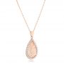 14k Rose Gold Pink Mother Of Pearl And Diamond Venus Mini Pendant - Flat View -  102500 - Thumbnail