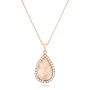 14k Rose Gold Pink Mother Of Pearl And Diamond Venus Mini Pendant - Three-Quarter View -  102500 - Thumbnail