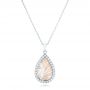 18k White Gold Pink Mother Of Pearl And Diamond Venus Mini Pendant