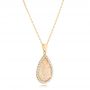 14k Yellow Gold 14k Yellow Gold Pink Mother Of Pearl And Diamond Venus Mini Pendant - Flat View -  102500 - Thumbnail