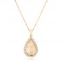 14k Yellow Gold Pink Mother Of Pearl And Diamond Venus Mini Pendant