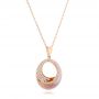 18k Rose Gold 18k Rose Gold Pink Mother Of Pearl And Diamond Venus Twist Pendant - Flat View -  102493 - Thumbnail