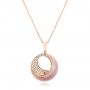 18k Rose Gold Pink Mother Of Pearl And Diamond Venus Twist Pendant