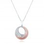 14k White Gold Pink Mother Of Pearl And Diamond Venus Twist Pendant