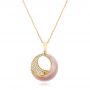 14k Yellow Gold 14k Yellow Gold Pink Mother Of Pearl And Diamond Venus Twist Pendant - Three-Quarter View -  102493 - Thumbnail