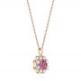 18k Rose Gold 18k Rose Gold Pink Sapphire And Diamond Pendant - Flat View -  103625 - Thumbnail