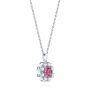  Platinum Platinum Pink Sapphire And Diamond Pendant - Flat View -  103625 - Thumbnail