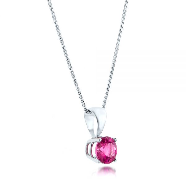  Platinum Platinum Pink Tourmaline Pendant - Flat View -  100968