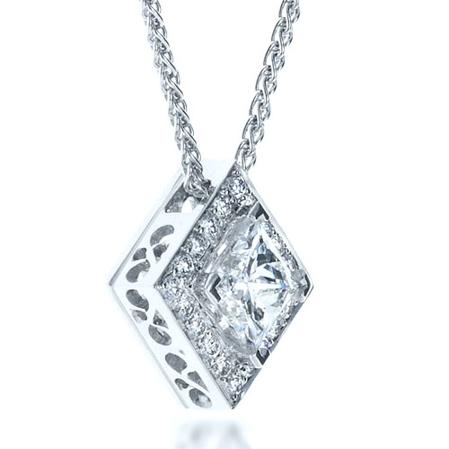 Joseph Jewelry â€º Necklaces â€º Princess Cut Diamond Pendant