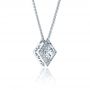  Platinum Platinum Princess Cut Diamond Pendant - Flat View -  1332 - Thumbnail