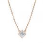 14k Rose Gold 14k Rose Gold Princess Cut Diamond Solitaire Pendant - Three-Quarter View -  105078 - Thumbnail