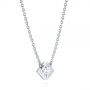 14k White Gold Princess Cut Diamond Solitaire Pendant - Flat View -  105078 - Thumbnail