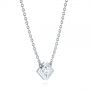 18k White Gold 18k White Gold Princess Cut Diamond Solitaire Pendant - Flat View -  105078 - Thumbnail