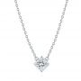 14k White Gold Princess Cut Diamond Solitaire Pendant - Three-Quarter View -  105078 - Thumbnail