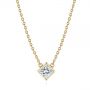 18k Yellow Gold 18k Yellow Gold Princess Cut Diamond Solitaire Pendant - Three-Quarter View -  105078 - Thumbnail