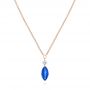 18k Rose Gold 18k Rose Gold Princess Cut Diamond And Marquise Blue Sapphire Necklace - Three-Quarter View -  106696 - Thumbnail