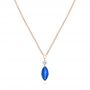 18k Rose Gold 18k Rose Gold Princess Cut Diamond And Marquise Blue Sapphire Necklace - Three-Quarter View -  106696 - Thumbnail