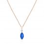 14k Rose Gold 14k Rose Gold Princess Cut Diamond And Marquise Blue Sapphire Necklace - Three-Quarter View -  106696 - Thumbnail