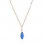  White Gold White Gold Princess Cut Diamond And Marquise Blue Sapphire Necklace - Flat View -  106696 - Thumbnail
