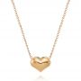 14k Rose Gold 14k Rose Gold Puffed Heart Adjustable Necklace - Three-Quarter View -  107690 - Thumbnail
