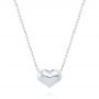 Platinum Platinum Puffed Heart Adjustable Necklace - Three-Quarter View -  107690 - Thumbnail