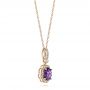 14k Rose Gold 14k Rose Gold Purple Sapphire And Diamond Pendant - Flat View -  103750 - Thumbnail