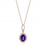 14k Rose Gold 14k Rose Gold Purple Sapphire And Diamond Pendant - Three-Quarter View -  103750 - Thumbnail