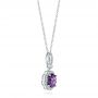  Platinum Platinum Purple Sapphire And Diamond Pendant - Flat View -  103750 - Thumbnail